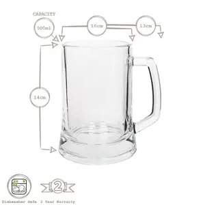 500ml Beer Mug Set (Set of 4)