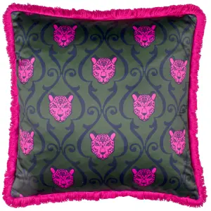 Paoletti Lupita Fringed Feather Rich Cushion