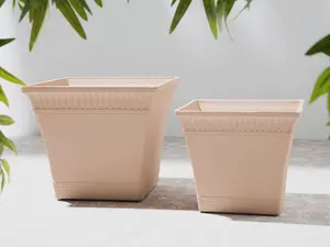 Set of 2 Plant Pots 41 x 41 x 36 cm Pink PSATHA