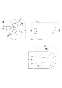 Rimless ECO Wall Hung Toilet Pan