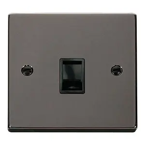 Black Nickel Rj11 Socket - Black Trim - SE Home