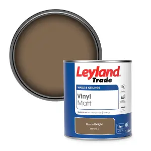 Leyland Trade Vinyl Matt Walls & Ceilings Emulsion Paint Cocoa Delight (PPG1078-6) 1L