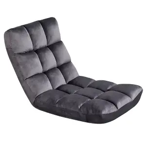 Yaheetech Portable Floor Sofa Chair with Adjustable Positions - Grey