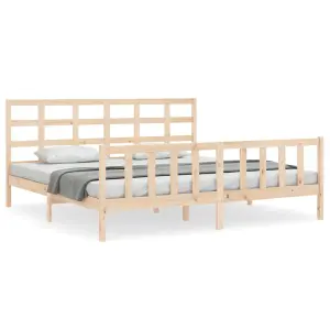 Berkfield Bed Frame with Headboard 160x200 cm Solid Wood