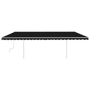 Berkfield Manual Retractable Awning with LED 6x3.5 m Anthracite