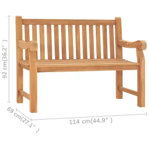 Berkfield Garden Bench 114 cm Solid Teak Wood