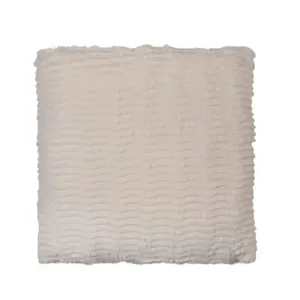 Hestia Ivory Faux Fur Ripple Cushion