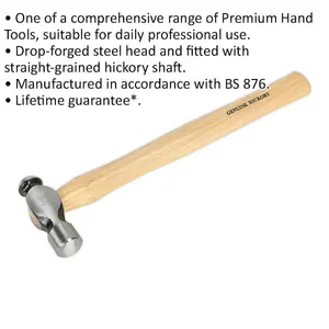 High-Quality 12oz Ball Pein Hammer with Hickory Handle and Drop Forged Steel Head