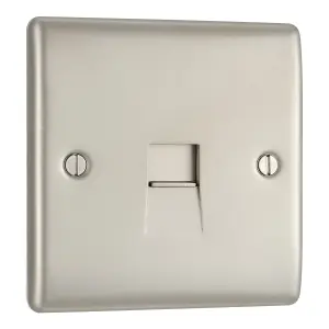 BG Nickel 1 gang Slave telephone socket