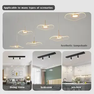 Garwarm 6-Leaf Black Dimmable LED Pendant Light