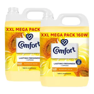 Comfort Fabric Conditioner Sunshiny Days XXL Mega Pack 160 Washes, 2 Pack