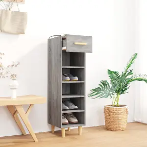 Berkfield Shoe Cabinet Grey Sonoma 30x35x105 cm Engineered Wood