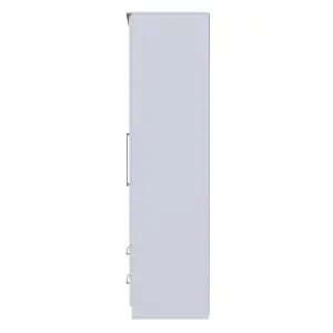 Chester 2 Door 2 Drawer Wardrobe in Uniform Grey Gloss & White (Ready Assembled)