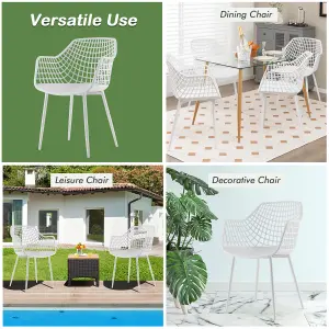 Costway 4PCS Modern Dining Chair Set Indoor Patio Heavy Duty Chairs with Backrest