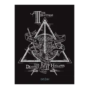 Harry Potter Deathly Hallows Canvas Print Black/White (60cm x 80cm)