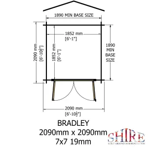 Shire Bradley 7x7 Log Cabin 19mm Logs