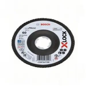 Bosch Professional X-LOCK Flap Discs - Angled Version - Fibre Plate - 115mm - G60 - X571 - Best for Metal