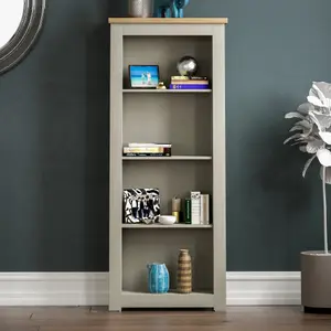 Vida Designs Arlington Grey 4 Tier Bookcase Freestanding Shelving Unit (H)1400mm (W)600mm (D)240mm