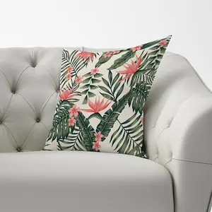 Dark Tropical Green Leaves Cushions 60cm x 60cm