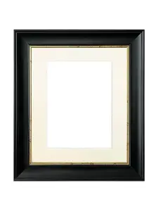 Scandi Black with Crackle Gold Frame with Ivory Mount for Image Size 16 x 12 Inch