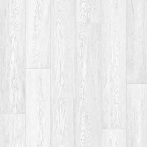 White Modern Wood Effect Anti-Slip Vinyl Flooring for Home, Shops, Offices, 2.0mm Thick Vinyl Sheet-6m(19'8") X 4m(13'1")-24m²