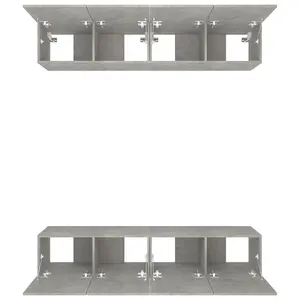 Berkfield TV Cabinets 4 pcs Concrete Grey 80x30x30 cm Engineered Wood