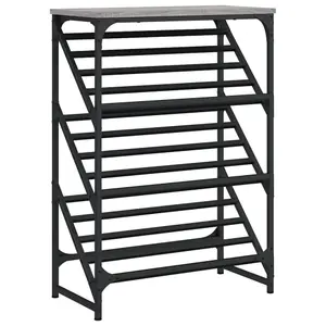 Shoe Rack Grey Sonoma 60x30x85 cm Engineered Wood