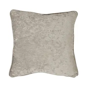 Textured Chenille Square Throw Cushion Natural