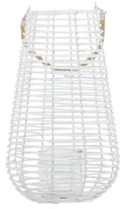 Interiors by Premier Lentigo Large White Rattan Lantern