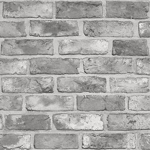 GoodHome Pernay Grey Glitter effect Brick Textured Wallpaper