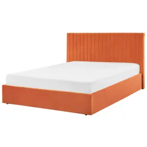 Velvet EU King Size Ottoman Bed Orange VION