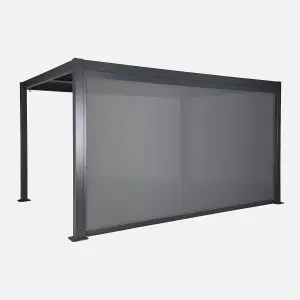 sweeek. 4m aluminium privacy sreen for Palace pergola Privacy screen Anthracite 381x209x209 cm