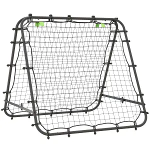 HOMCOM Rebounder Net Football Target Goal with Adjustable Angles, Black