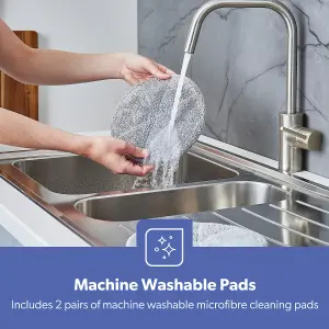 Geepas Twin Rotating Scrubbing Pads Steam Mop Digital Display 2 Steam Settings 540ML Water Tank