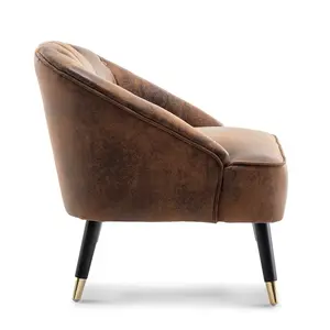 Faux Leather Suede Brown Kensington Accent Chair