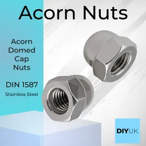 Acorn Nuts M3  Dome Stainless Steel Hex Cap  Pack of: 5 Domed Nuts Rust Resistant Hexagon Nut Cap DIN 1587 A2