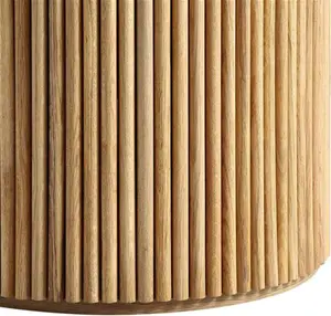 Maru Round Oak Pedestal Dining Table, Oak Modern Wooden - Daals - Dining Tables