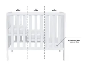 Paris space saver cot 100x50cm with Aloe Vera Quilted mattress