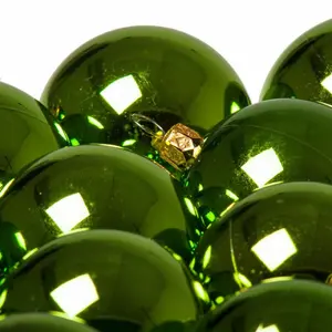 Luxury Shatterproof Ball Ornament (Set of 18) Lime Green Shiny / 6cm H x 6cm W x 6cm D