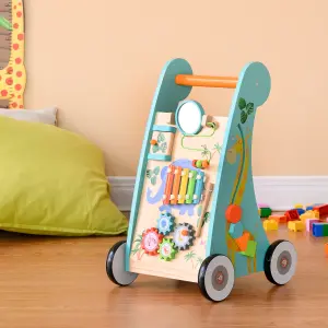 Teamson Kids - Preschool Play Lab Safari Animal Wooden Baby Walker