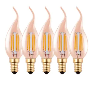 Harper Living 4.5 Watts E14 LED Bulb Amber Flame Tip Warm White Dimmable, Pack of 5