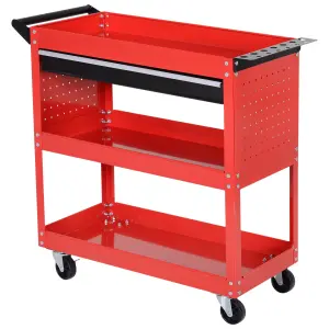 DURHAND 3-tier Tool Trolley Cart Roller Cabinet Garage Workshop with Drawer