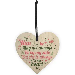 Red Ocean Nan Memorial Plaques Christmas Memorial Tree Decoration Handmade Wooden Heart Sign Bauble Keepsake Gift For Nan Grandma