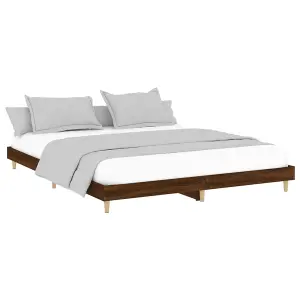 Berkfield Bed Frame Brown Oak 200x200 cm Engineered Wood