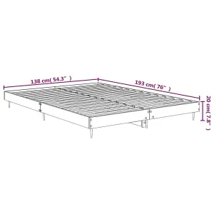 Berkfield Bed Frame Concrete Grey 135x190 cm 4FT6 Double Engineered Wood