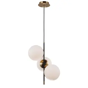 Luminosa Stelia Modern 3 Light Globe Pendant Ceiling Light, E14