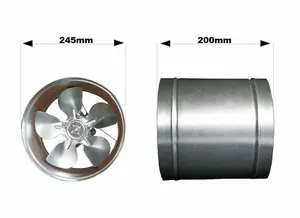 Metal Inline Extractor Fan 310mm / 12.20 with Industrial Duct