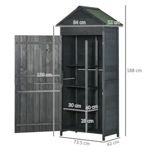 Wooden Garden Shed Outdoor Shelves Utility Tool Storage Cabinet