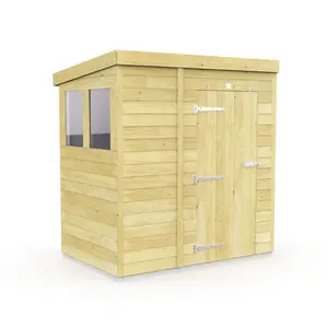 7ft x 4ft Pent Shed - Single Door with Windows