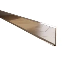 ILCOM Stainless steel Skirting board 80mm x 2700mm - Silver Polished